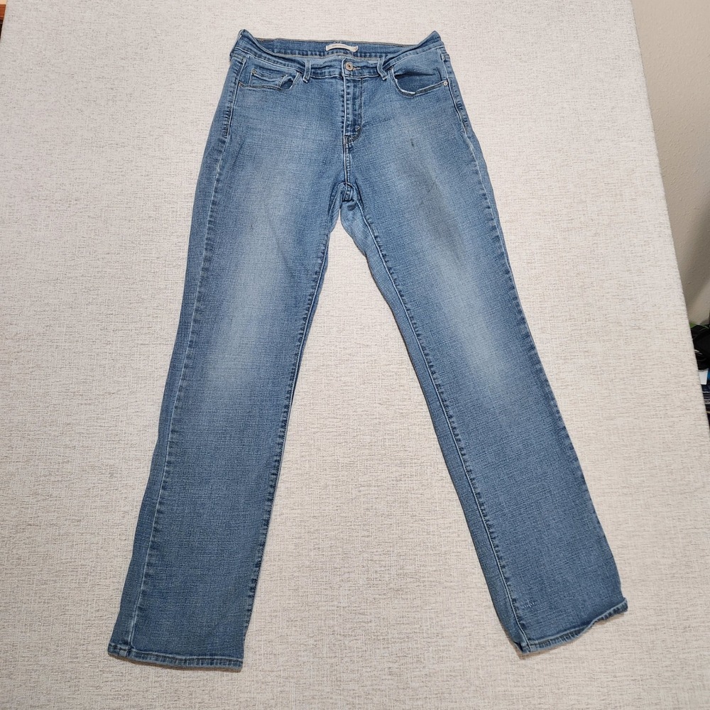 Levis 505 Straight Leg Jeans Womens 12M W31 L32 Blue Medium Wash Stretch